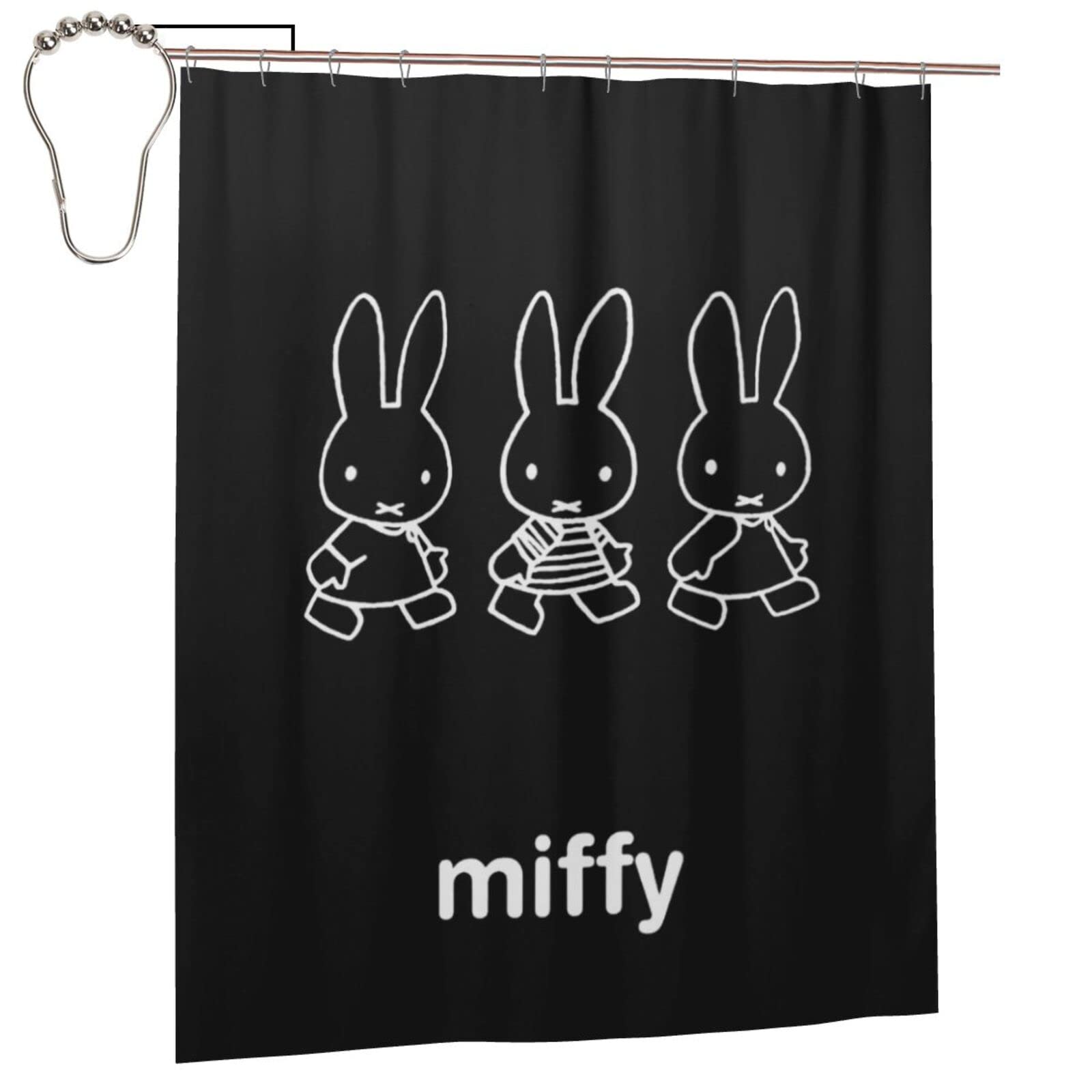 duffy.111　大きめシャワーカーテンとセミダブル3点セット2つ分 遮光カーテン135cm丈1枚（タイニーフラワー/ブルー）A1034